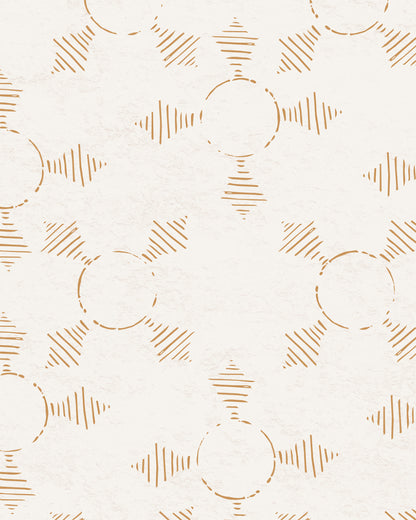 Boho Weave Clay wallpaper with hand-drawn geometric motifs in warm clay and cream tones.