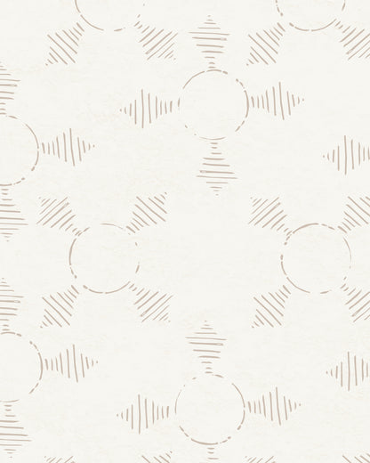 Boho Weave Linen wallpaper with hand-drawn geometric motifs in soft linen and cream tones.
