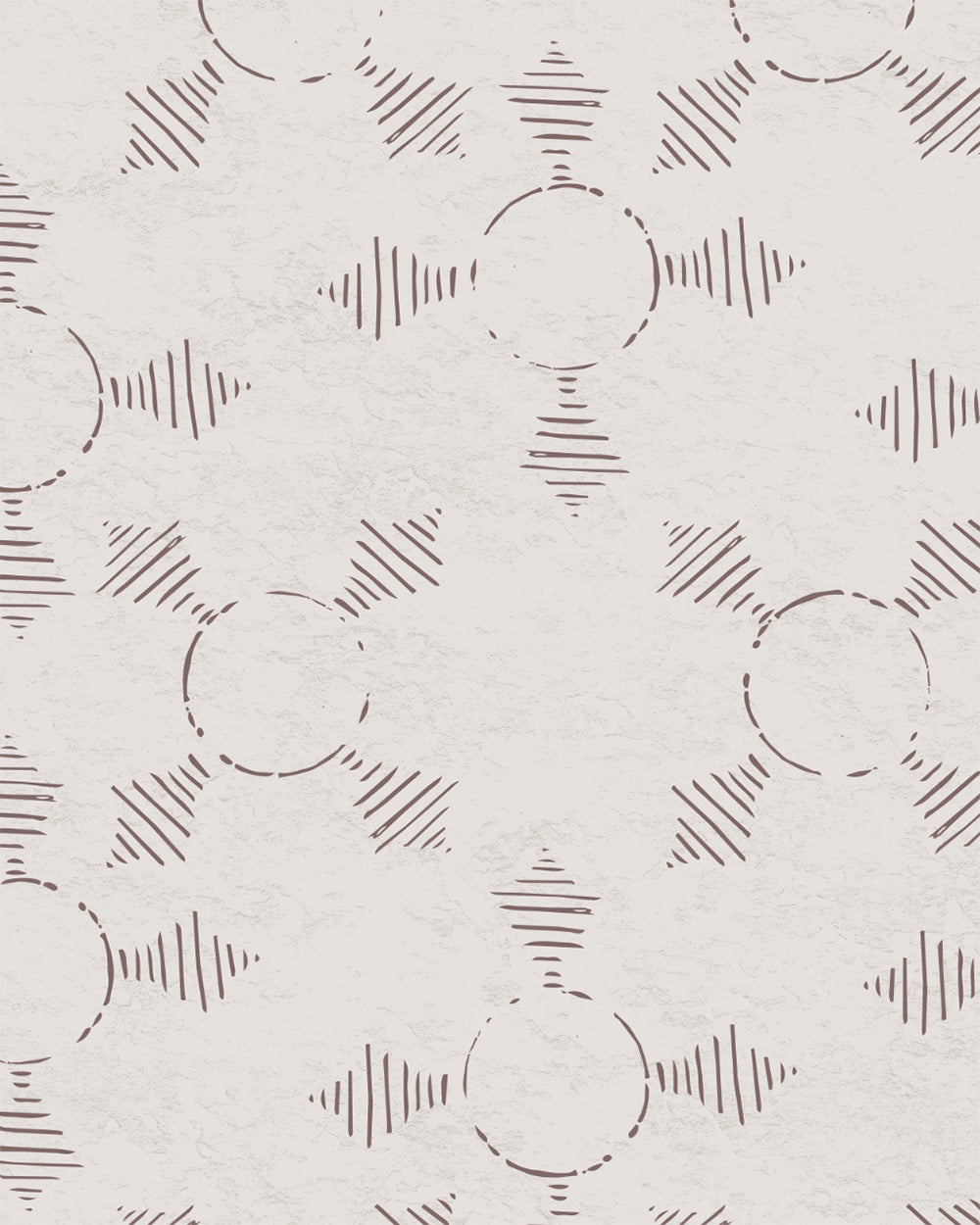 Boho Weave Soft Brown wallpaper with hand-drawn geometric motifs in muted brown and cream tones.