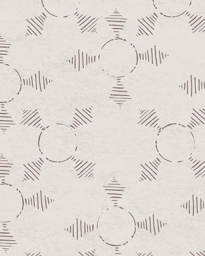 Boho Weave Soft Brown wallpaper with hand-drawn geometric motifs in muted brown and cream tones.